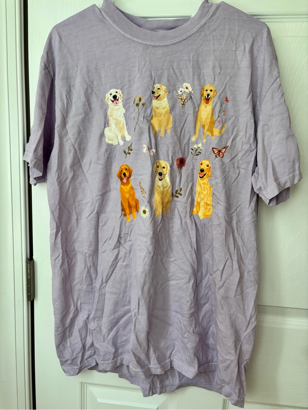 Golden Retriever Purple Tshirt